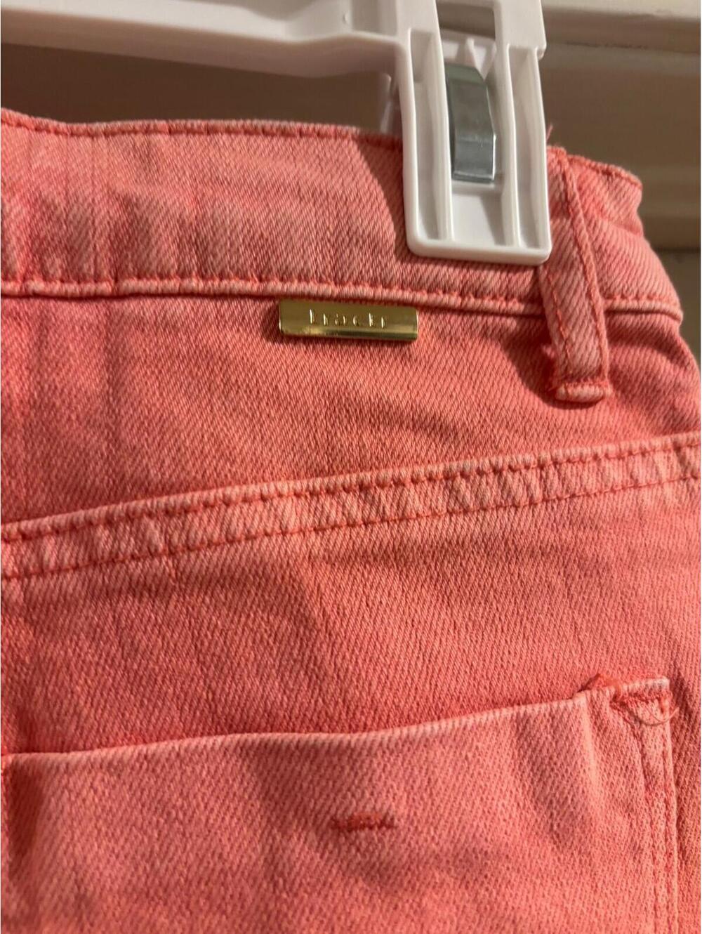 Tractr High Rise Shorts Sz 0 Coral Denim Button Fly Raw Hem Boutique Shorts NWT - Picture 5 of 8
